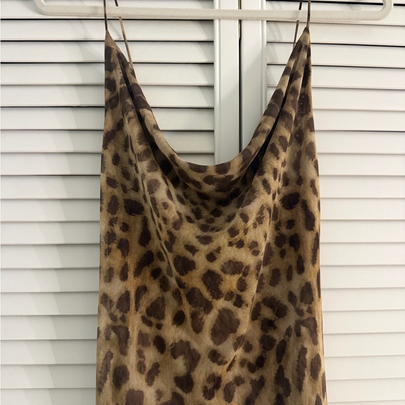 Zara Leopard Print Maxi Slip Dress - Brown - Picture 2 of 4